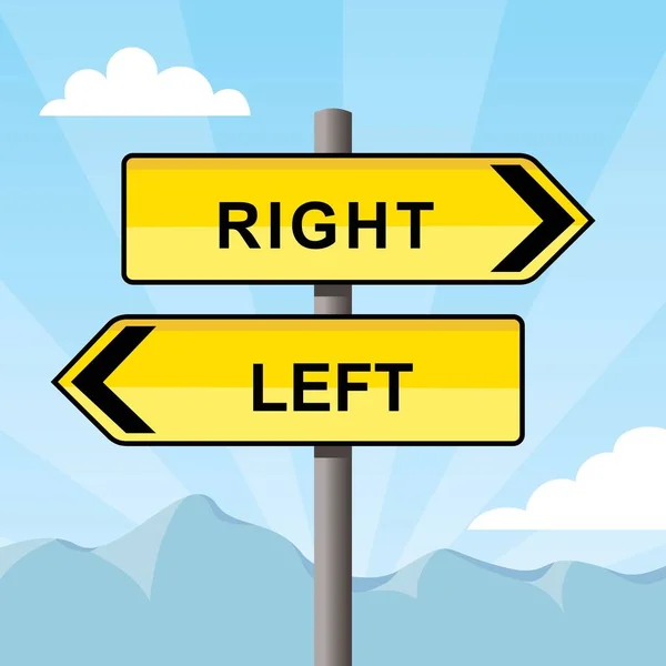 Vector Illustration Signpost Left Right — Vector de stock