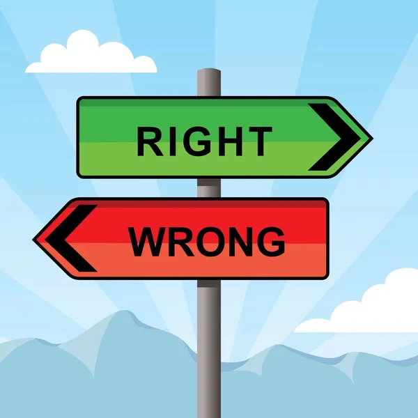 Signpost Arrows Right Wrong — Image vectorielle