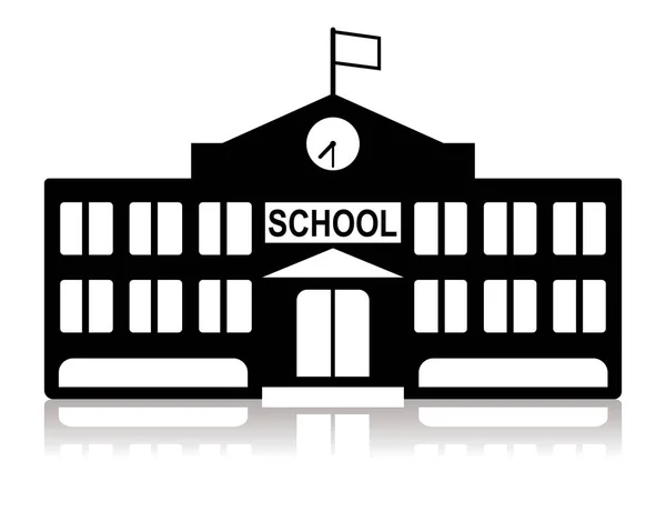 Edificio Escuela Icono Vector Ilustración — Archivo Imágenes Vectoriales