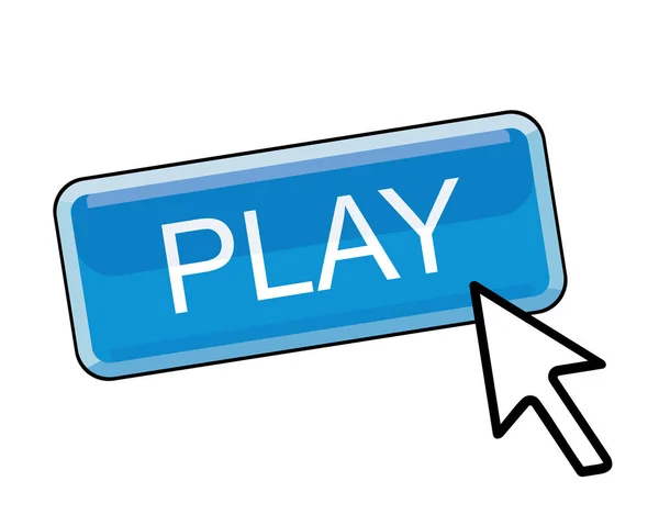 Blue Play Button Cursor Pointer — Image vectorielle