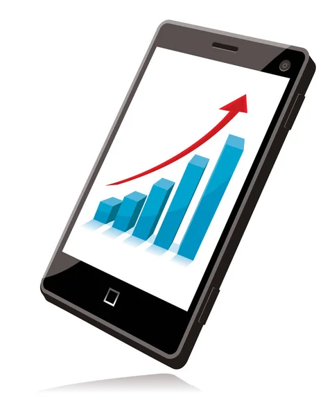 Vector Illustration Smartphone Graph —  Vetores de Stock