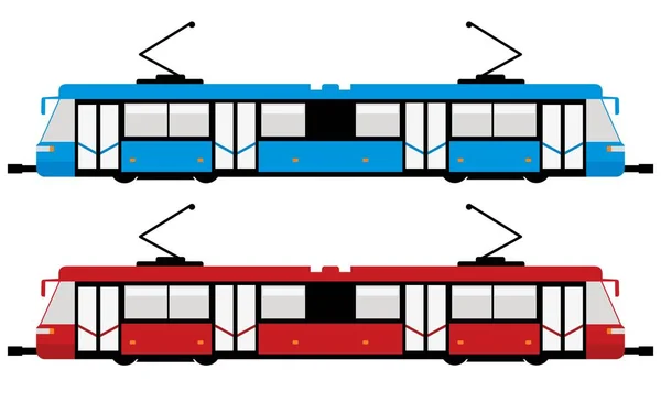 Modern Tram Isolate White — Stock vektor