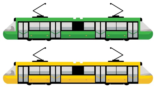 Modern Tram Isolate White — Stockový vektor