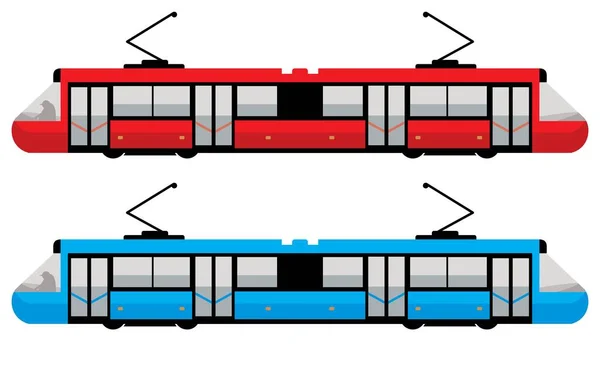 Modern Tram Isolate White — ストックベクタ