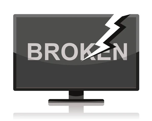 Computer Monitor Text Broken — Stockvector