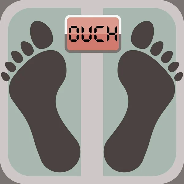 Vector Illustration Feet Scales Sign Ouch — Stockvector