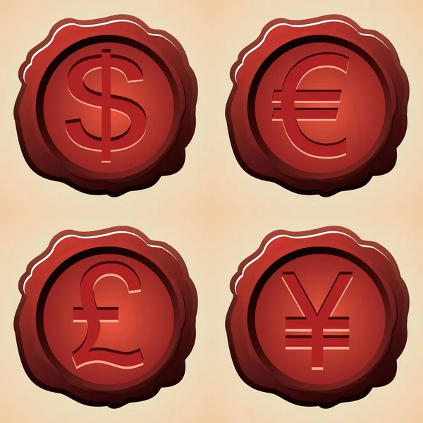 Vector Illustration Set Money Signs — Stockvector