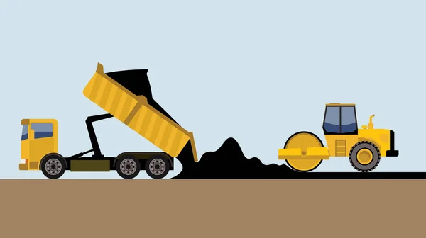 Yellow Excavator Isolated Background — Vector de stock