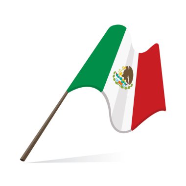mexico flag icon. isometric of national flags vector illustration