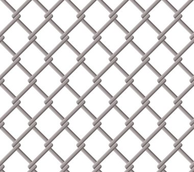 metal grid fence with white background