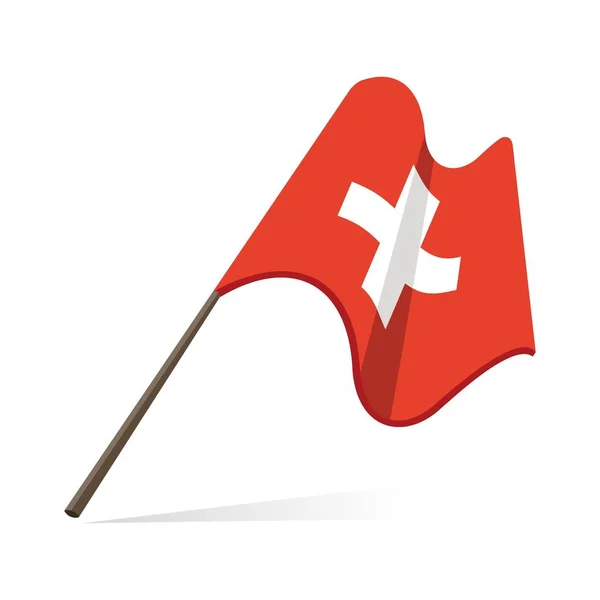 Flag Switzerland Waving Flag Vector Illustration — Image vectorielle