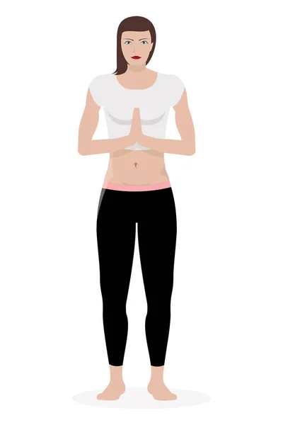 Woman Yoga Pose Vector Illustration — 스톡 벡터