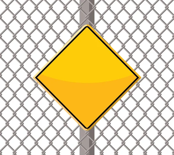 Gelbes Verkehrsschild Auf Weißem Hintergrund — Stockvektor