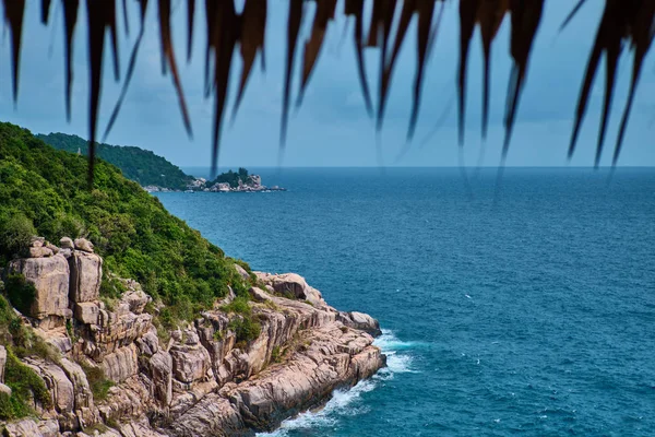 View from a hut looking at coast — 스톡 사진