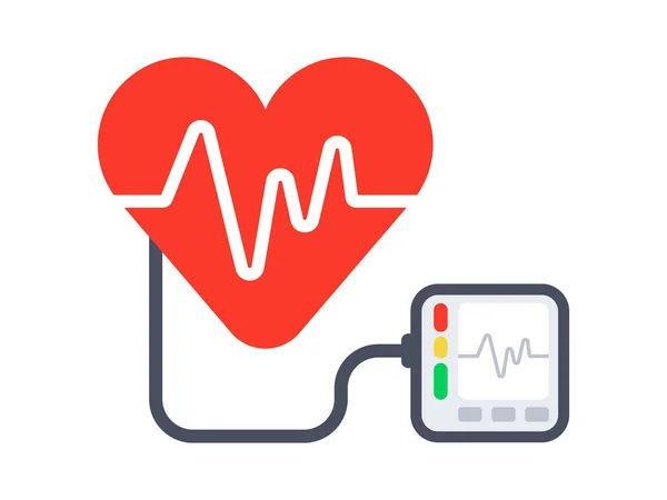 Blood Pressure Vector Icon Modern Measuring Unit Heart Heart Rate — Stock Vector