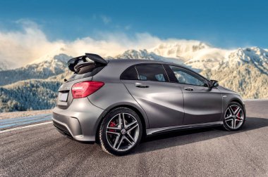 Romania, Brasov Sept 16, 2014 : Mercedes-Benz A 45 2014 AMG 
