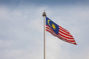 Malaysian flag flying in wind clipart