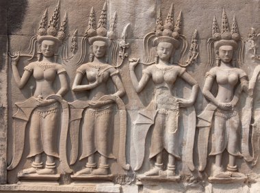 apsara dansçılar oyma taş