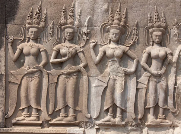 Apsara Dancers Stone Carving — Stock Photo, Image