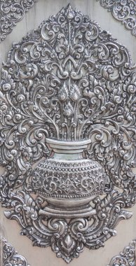 Tay tarzında Tapınağı duvar sanat oyma gümüş.