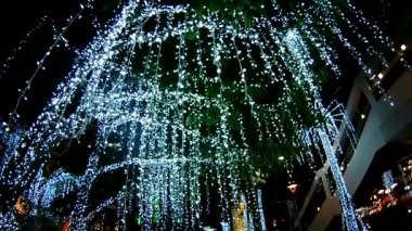 Bangkok Tayland: Aralık 8.2017:Christmas ışıkları ve gece süslemeleri 