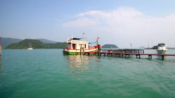 Muelle Pesca Mar Tailandia — Vídeo de stock