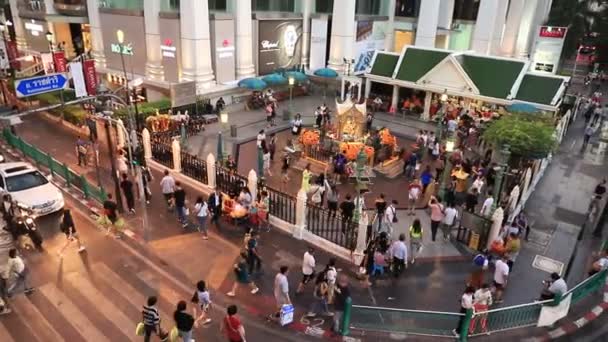 Bangkok Tayland Kasım 2019 Bangkok Tayland Daki Ratchaprasong Kavşağındaki Erawan — Stok video