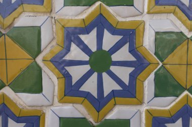 Tayland sanatıyla süslenmiş Antik Seramik Fayansların dokusu