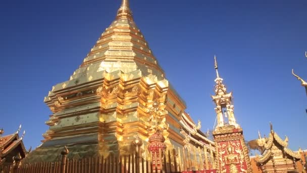 Wat Phra Doi Suthep Туристический Центр Города Чианг Таиланд — стоковое видео