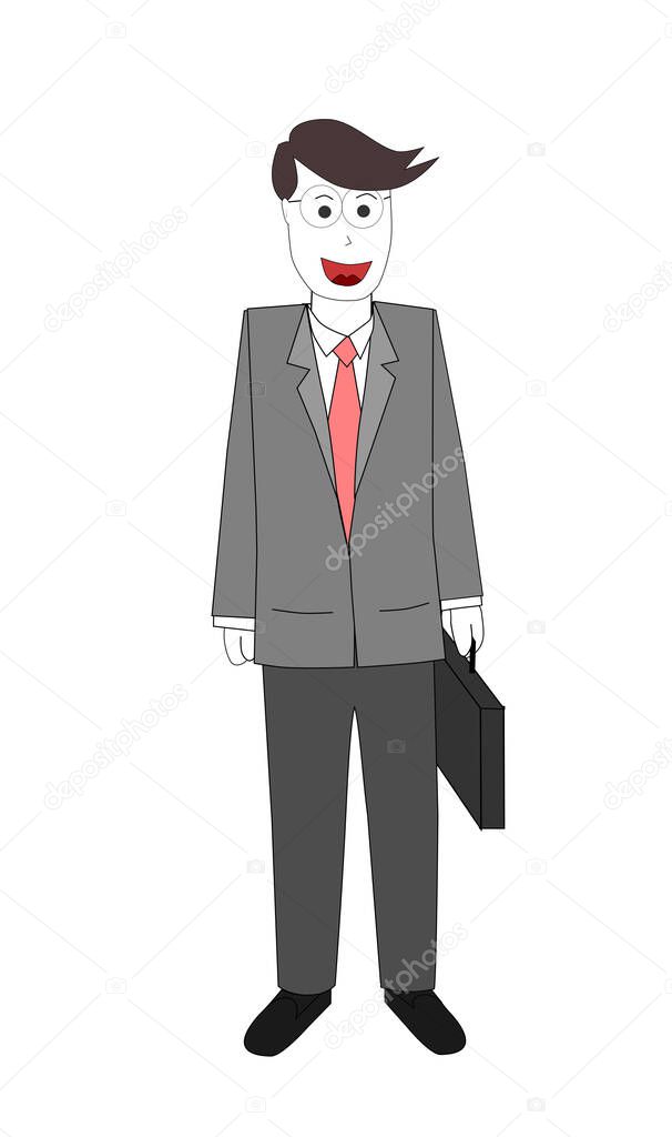 business man with grey suit using smart phone