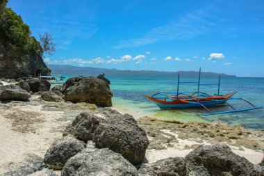  Blue Lagoon tekne Adası Boracay üzerinde Filipinler