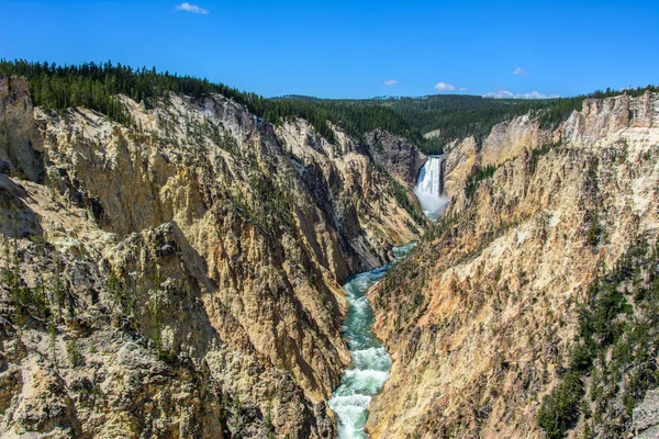 Yellowstone Falls Yellowstonský národní Park, Wyoming USA — Stock fotografie