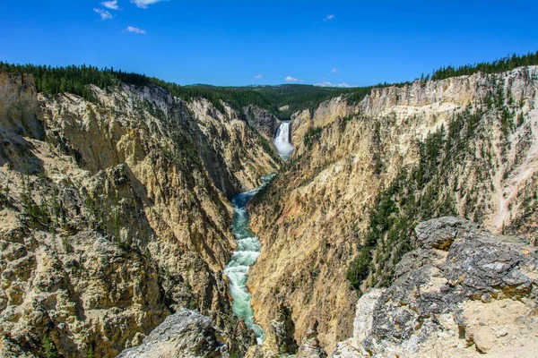 黄石瀑布，怀俄明州美国 — 图库照片