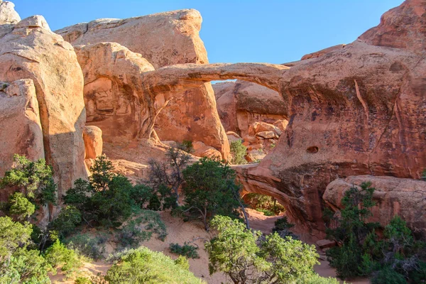 Double O Arch, Arches National Park, Moab, Utah, EE.UU. —  Fotos de Stock