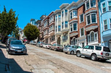 Hilly street San Francisco, Kaliforniya, ABD