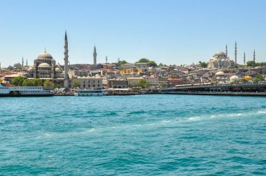 Golden Horn Bay, eski şehir Istanbul, Türkiye'nin görünümünü