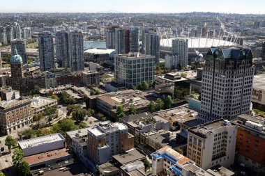 Downtown Vancouver, British Columbia, Kanada, şehir ve stadyum bakan.