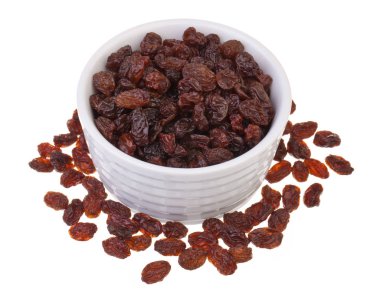 Beyaz arka planda üzüm kırmızısı sultana