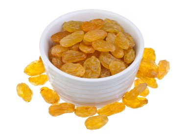 Beyaz arkaplanda Jumbo Altın Kuru Üzüm