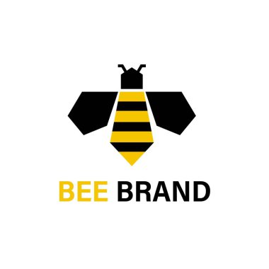 Bal Arısı Sineği Logosu Tasarımı Arı Evi şeklinde izole edildi. Modern Tasarım. Düz logo. Arı logosu. Arı. Vektör İllüstrasyonu