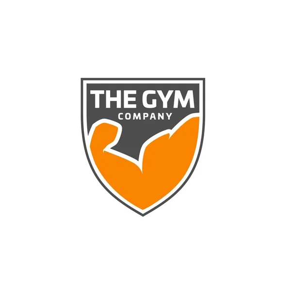 Gym fitness company team club emblem badge in shield shape logo icon vector templateWeb — Stock Photo, Image