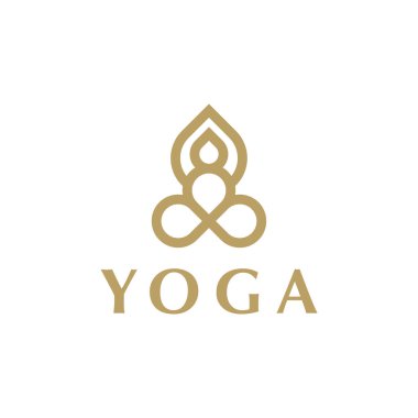 Soyut Yoga, vektör logosu dizayn şablonu. Güzellik, Kaplıca, Meditasyon konsepti.
