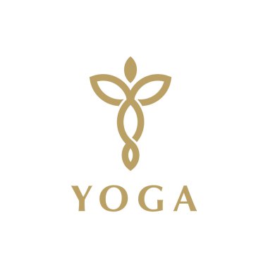 Soyut Yoga Logosu Şablonu Doğrusal Biçim. Sağlık Spa Harmony Logotype konsepti.