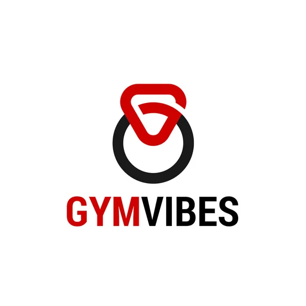 Litera G z logo sztangi wektor projekt dla siłowni i fitness — Wektor stockowy