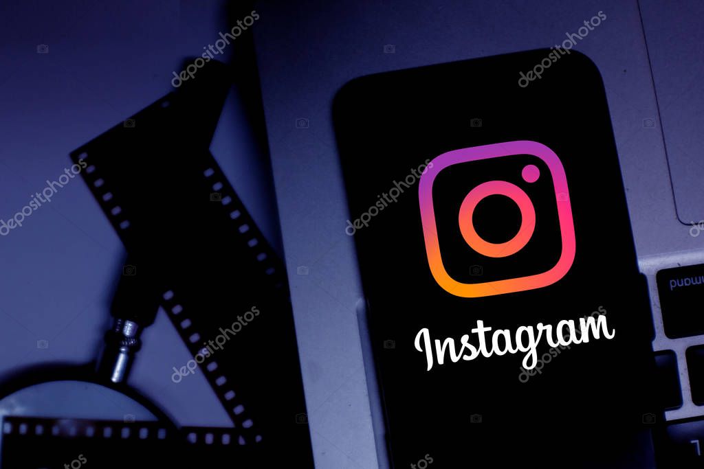 Smart phone with the INSTAGRAM logo. Application of photography for mobile phones. United States, California January 31, 2020.