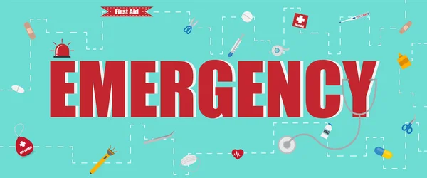 Emergency Website Banner Header First Aid Element — Stock Vector