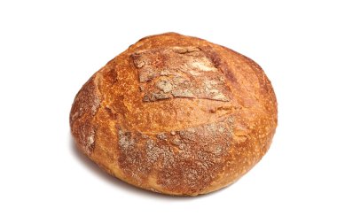 Ekmek somunu beyaz arkaplanda izole edildi