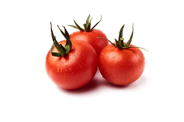 Rote Reife Tomaten Isoliert Auf Weißem Hintergrund — Stockfoto
