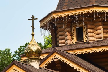 Eski ahşap kilise. Mimarlık ayrıntıları.