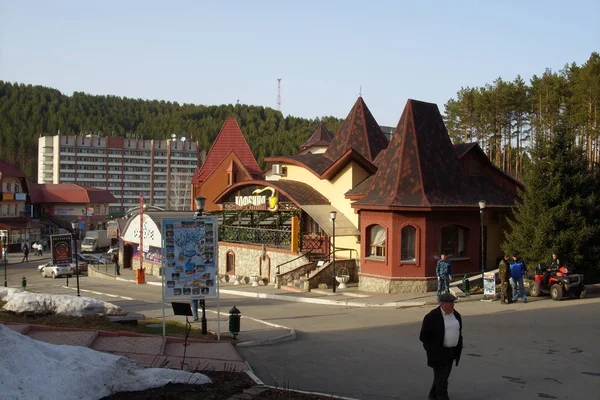 Cafe Főutcán Belokurikha Altai — Stock Fotó